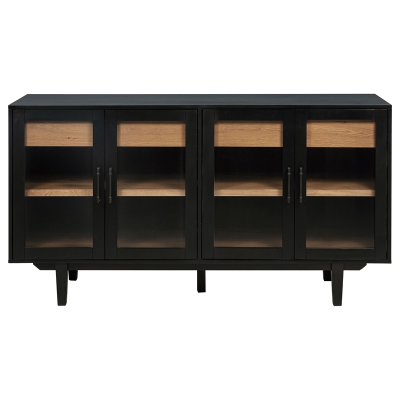 Pemberly Row 4-Door Sideboard Server with 2 Drawers in Dusty Black