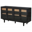 Pemberly Row 4-Door Sideboard Server with 2 Drawers in Dusty Black
