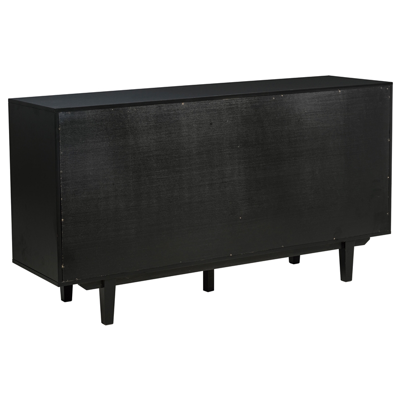 Pemberly Row 4-Door Sideboard Server with 2 Drawers in Dusty Black