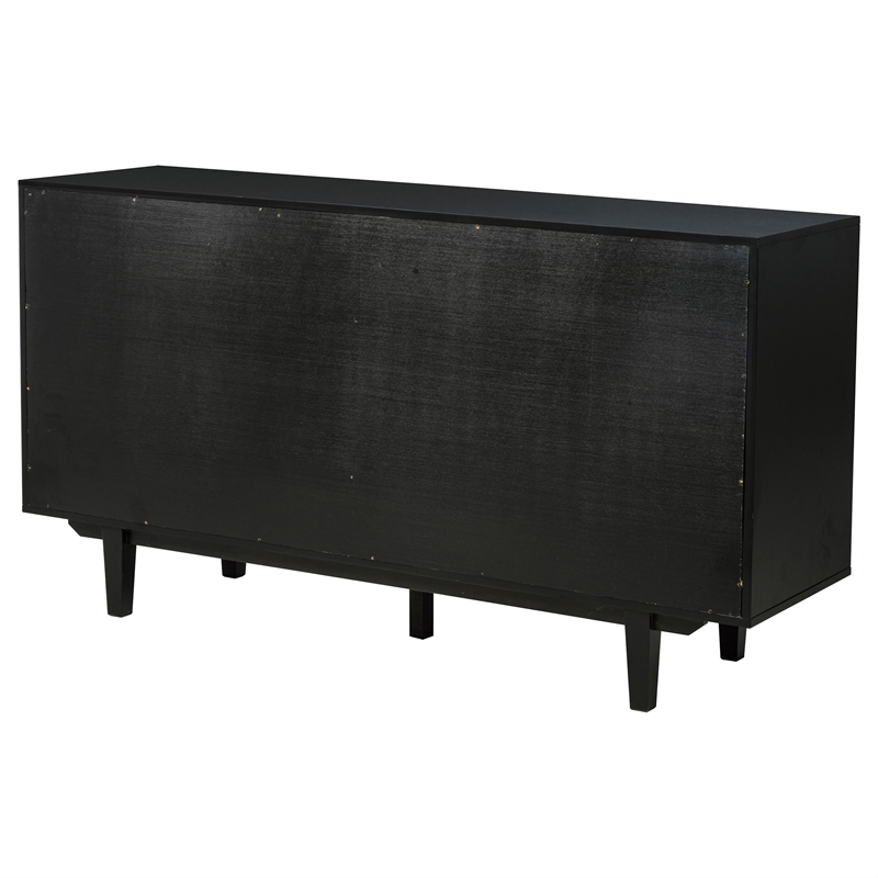 Pemberly Row 4-Door Sideboard Server with 2 Drawers in Dusty Black