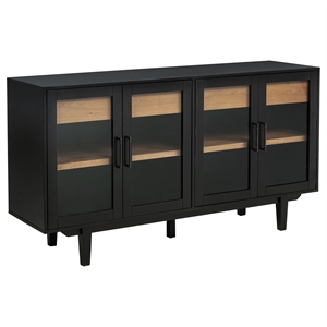 Pemberly Row 4-Door Sideboard Server with 2 Drawers in Dusty Black