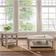 Pemberly Row 2-piece Coastal Wood Coffee Table Set in Weathered Mango Brown