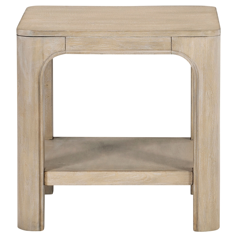 Pemberly Row 2-piece Coastal Wood Coffee Table Set in Weathered Mango Brown