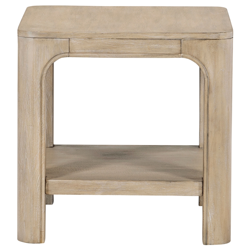 Pemberly Row 2-piece Coastal Wood Coffee Table Set in Weathered Mango Brown
