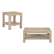 Pemberly Row 2-piece Coastal Wood Coffee Table Set in Weathered Mango Brown