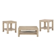 Pemberly Row 3-piece Coastal Wood Coffee Table Set in Weathered Mango Brown