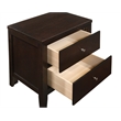 Pemberly Row 2-Drawer Rubberwood Bedside Nightstand in Cappuccino
