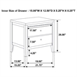 Pemberly Row 2-Drawer Rubberwood Bedside Nightstand in Cappuccino
