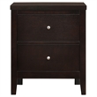 Pemberly Row 2-Drawer Rubberwood Bedside Nightstand in Cappuccino