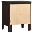 Pemberly Row 2-Drawer Rubberwood Bedside Nightstand in Cappuccino