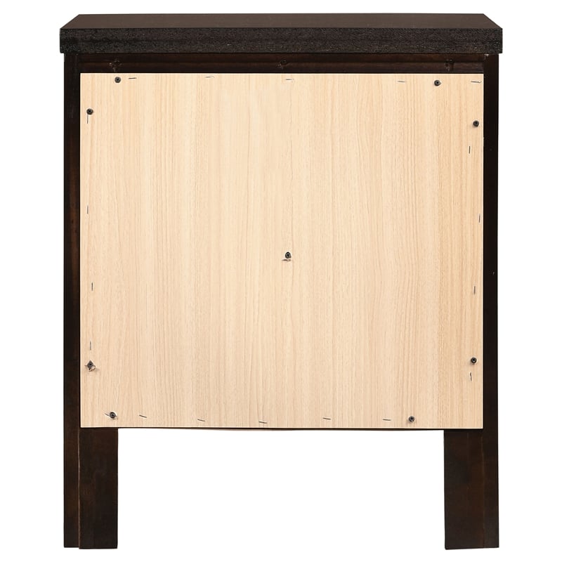 Pemberly Row 2-Drawer Rubberwood Bedside Nightstand in Cappuccino