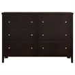 Pemberly Row 6-Drawer Rubberwood Bedroom Dresser in Cappuccino