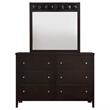 Pemberly Row 6-Drawer Bedroom Dresser with Mirror Set in Cappuccino