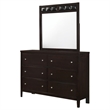 Pemberly Row 6-Drawer Bedroom Dresser with Mirror Set in Cappuccino