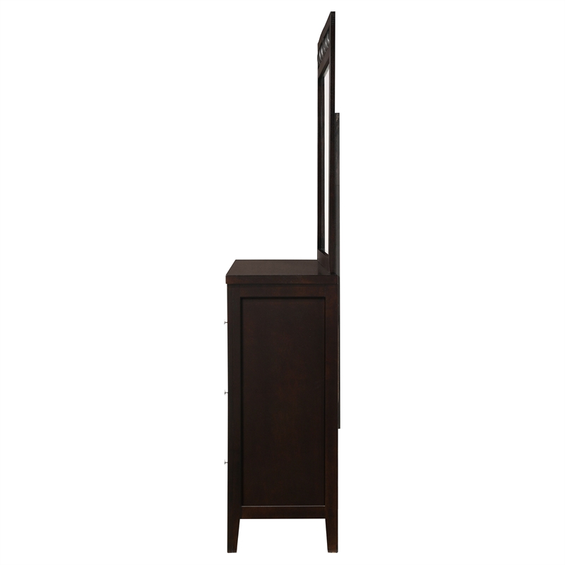 Pemberly Row 6-Drawer Bedroom Dresser with Mirror Set in Cappuccino