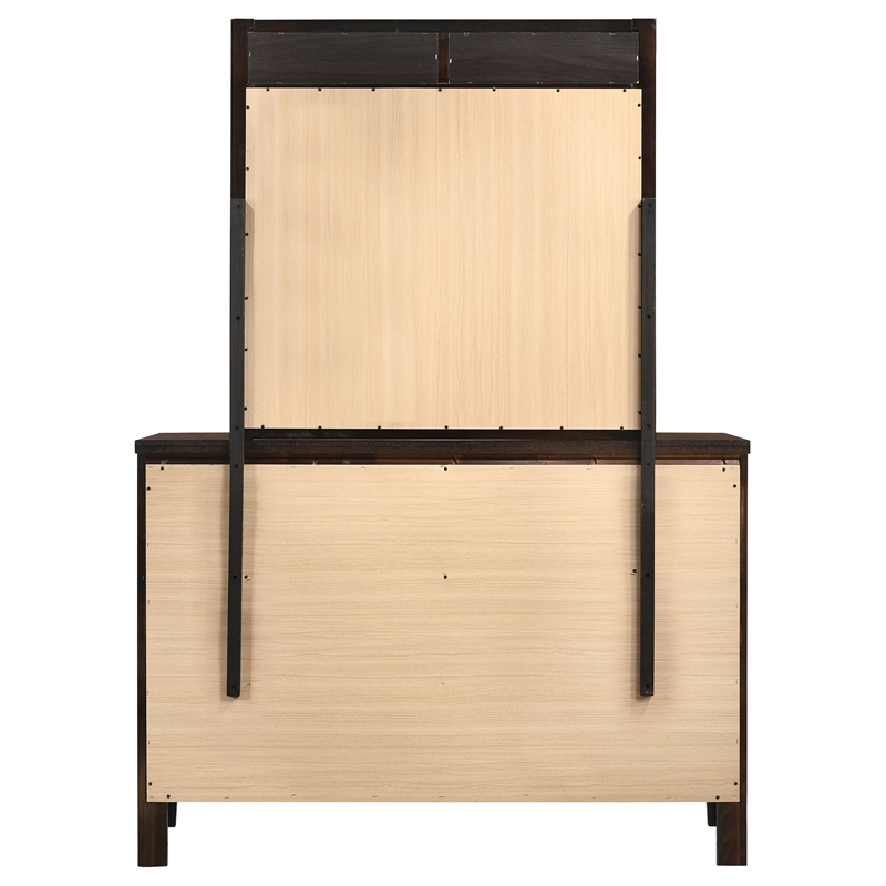 Pemberly Row 6-Drawer Bedroom Dresser with Mirror Set in Cappuccino