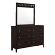 Pemberly Row 6-Drawer Bedroom Dresser with Mirror Set in Cappuccino