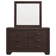 Pemberly Row 6-Drawer Bedroom Dresser with Mirror Set in Dark Cocoa