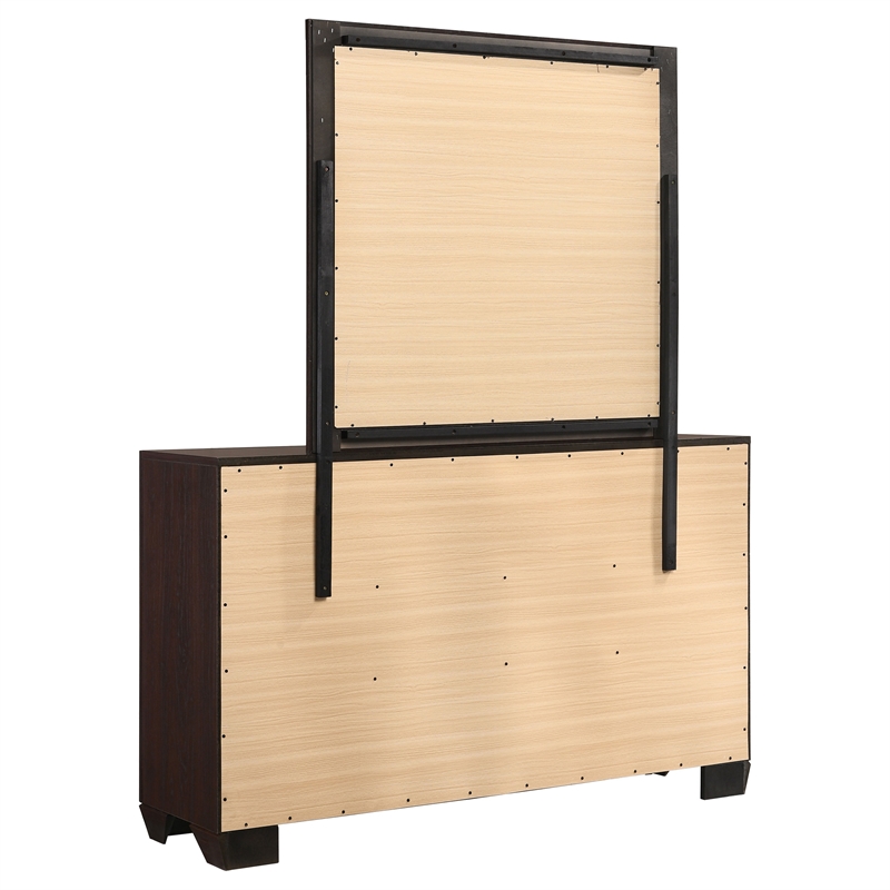 Pemberly Row 6-Drawer Bedroom Dresser with Mirror Set in Dark Cocoa