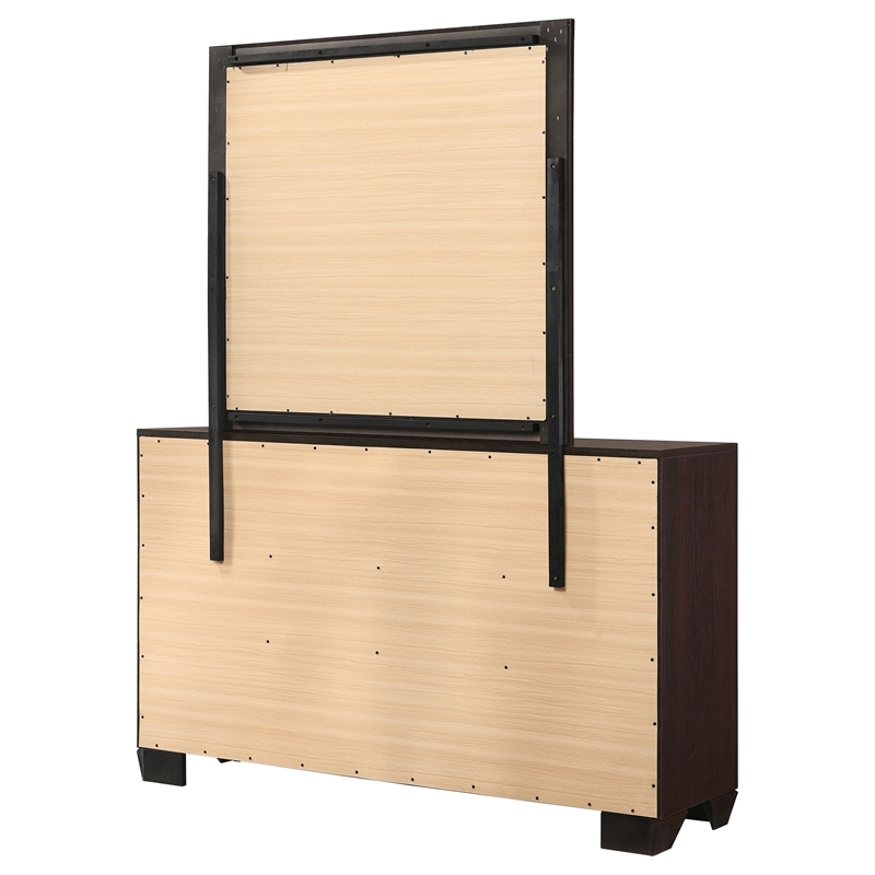 Pemberly Row 6-Drawer Bedroom Dresser with Mirror Set in Dark Cocoa