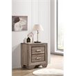 Pemberly Row Transitional 2-Drawer Nightstand in Washed Taupe