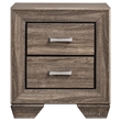 Pemberly Row Transitional 2-Drawer Nightstand in Washed Taupe