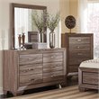 Pemberly Row Transitional Rectangular Wood Dresser Mirror in Brown