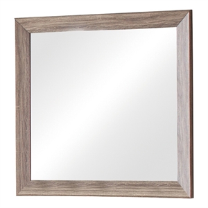 Pemberly Row Transitional Rectangular Wood Dresser Mirror in Brown