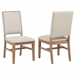 Pemberly Row Set of 2 Upholstered Dining Side Chairs in Beige