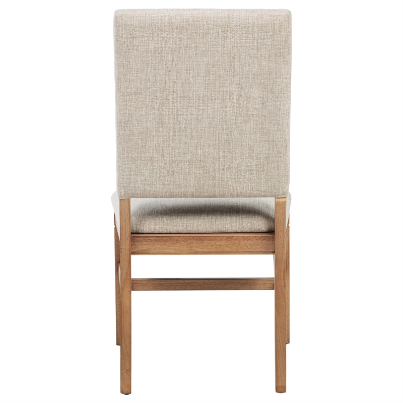 Pemberly Row Set of 2 Upholstered Dining Side Chairs in Beige