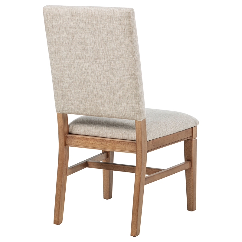 Pemberly Row Set of 2 Upholstered Dining Side Chairs in Beige
