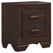 Pemberly Row Transitional 2-Drawer Wood Nightstand in Dark Cocoa