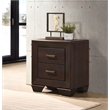 Pemberly Row Transitional 2-Drawer Wood Nightstand in Dark Cocoa