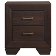 Pemberly Row Transitional 2-Drawer Wood Nightstand in Dark Cocoa