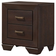 Pemberly Row Transitional 2-Drawer Wood Nightstand in Dark Cocoa