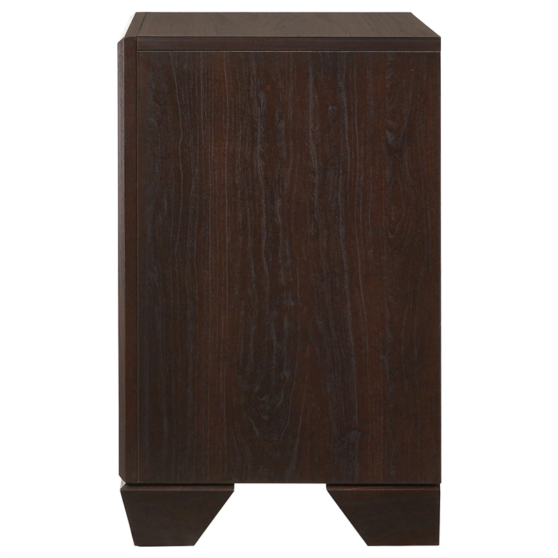 Pemberly Row Transitional 2-Drawer Wood Nightstand in Dark Cocoa