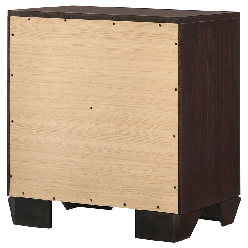 Pemberly Row Transitional 2-Drawer Wood Nightstand in Dark Cocoa
