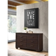 Pemberly Row Transitional 6-Drawer Bedroom Dresser in Dark Cocoa