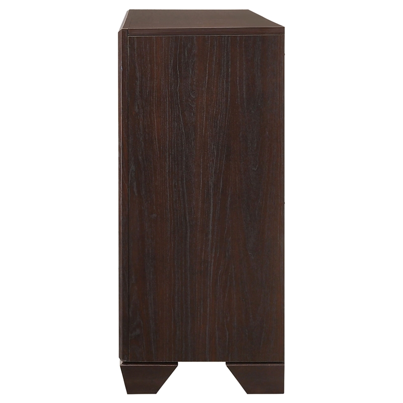 Pemberly Row Transitional 6-Drawer Bedroom Dresser in Dark Cocoa