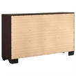 Pemberly Row Transitional 6-Drawer Bedroom Dresser in Dark Cocoa