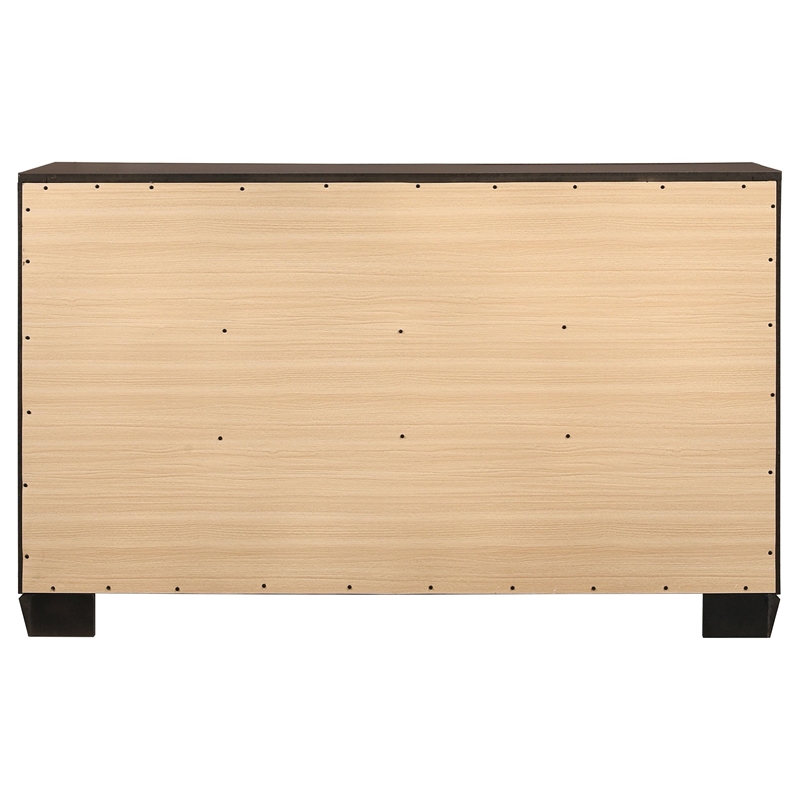 Pemberly Row Transitional 6-Drawer Bedroom Dresser in Dark Cocoa