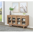 Pemberly Row 4-Door Sideboard Server with 2 Drawers in Natural Brown