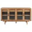 Pemberly Row 4-Door Sideboard Server with 2 Drawers in Natural Brown