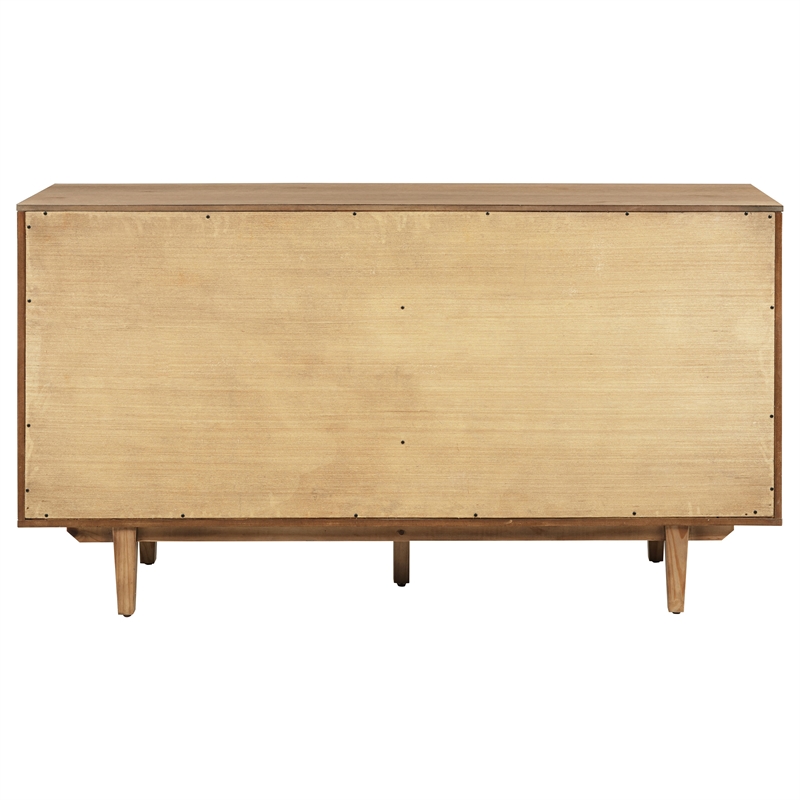 Pemberly Row 4-Door Sideboard Server with 2 Drawers in Natural Brown