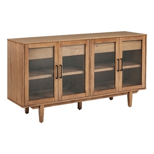 Pemberly Row 4-Door Sideboard Server with 2 Drawers in Natural Brown