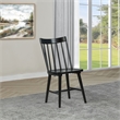 Pemberly Row Set of 2 Solid Wood Windsor Dining Side Chairs in Black