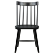 Pemberly Row Set of 2 Solid Wood Windsor Dining Side Chairs in Black