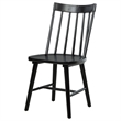 Pemberly Row Set of 2 Solid Wood Windsor Dining Side Chairs in Black
