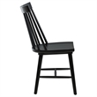 Pemberly Row Set of 2 Solid Wood Windsor Dining Side Chairs in Black