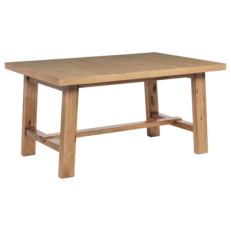 Pemberly Row 76-Inch Extension Leaf Dining Table in Natural Brown